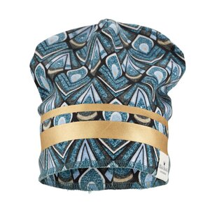 Elodie Details Winter Beanie - Gilded Everest Feathers 0-6m Black/Green/Petrol 0-6M - Fixoni