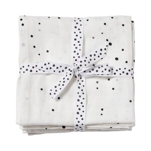 Done by Deer Burp cloth, 2-pack, Dreamy Dots, White - Pippi