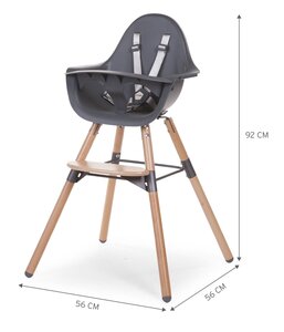 Childhome Evolu 2 chair 2in1 with bumper, Natural Anthracite - Elodie Details