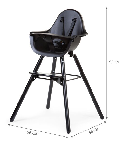 Childhome evolu 2 chair black / black 2 in 1 + bumper - Childhome