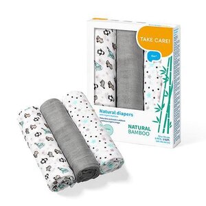 BabyOno bambusest suulapid 3tk, Grey  - Nordbaby