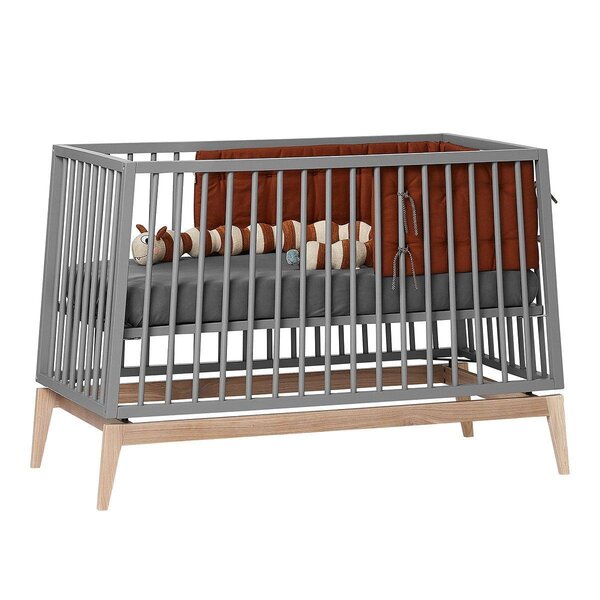 Leander Luna baby cot, 120x60cm, Grey/Oak  - Leander