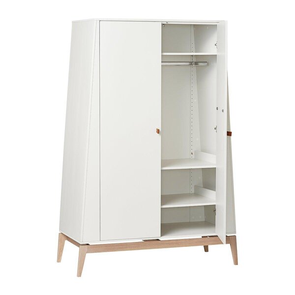 Leander Luna wardrobe 190x130cm, White Oak - Leander