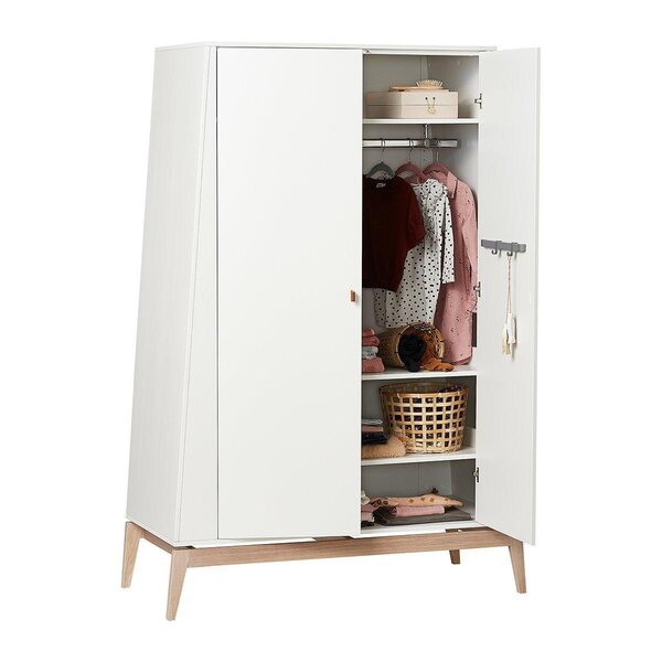 Leander Luna wardrobe 190x130cm, White Oak - Leander