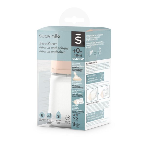 Suavinex breastfeeding bottle Zero.Zero 180ml slow flow - Suavinex