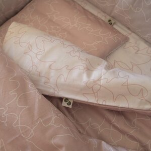 Nordbaby Bedding Set 100x130cm, Pink/Frozen Leaves - Nordbaby