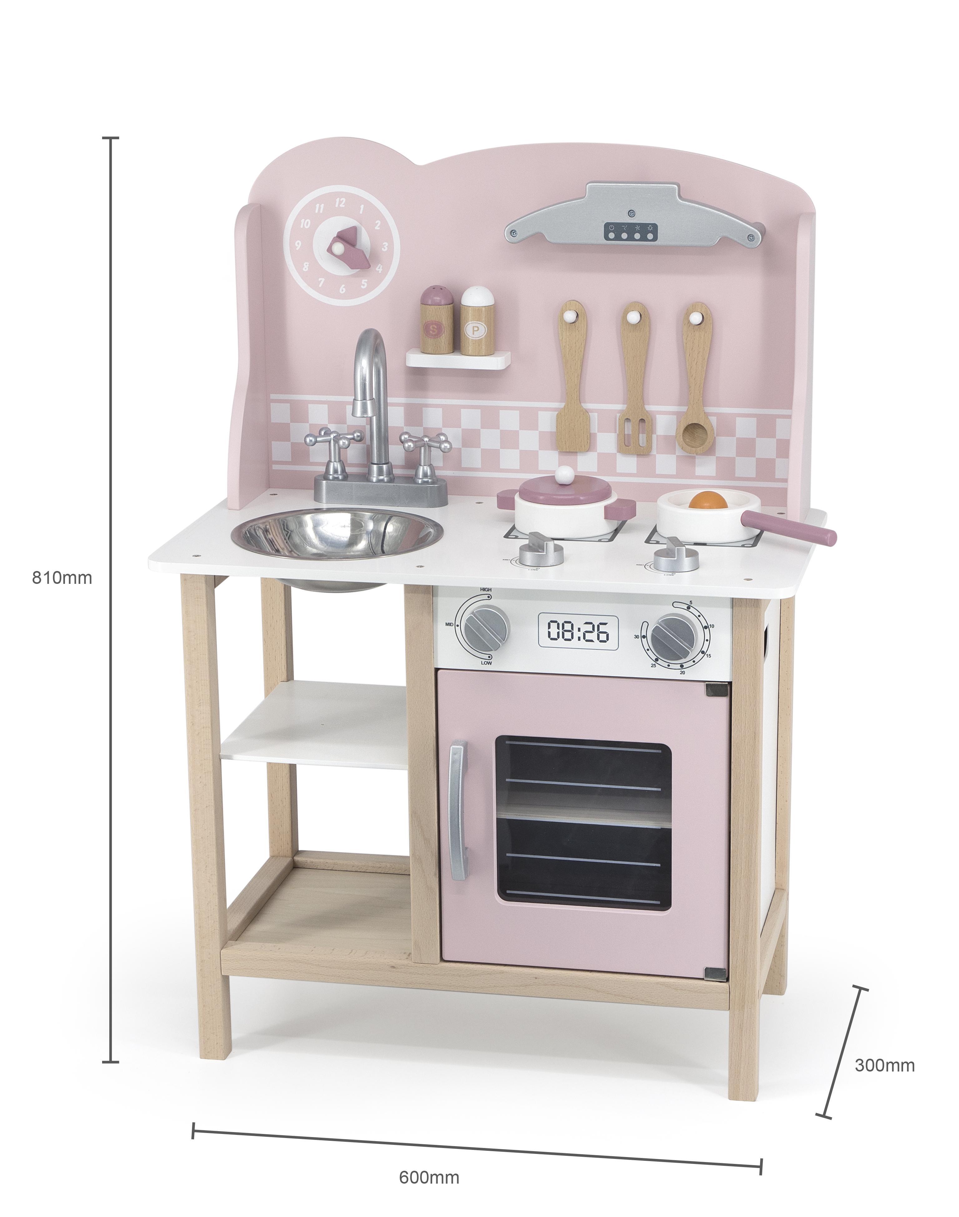 little town pink wooden kitchen