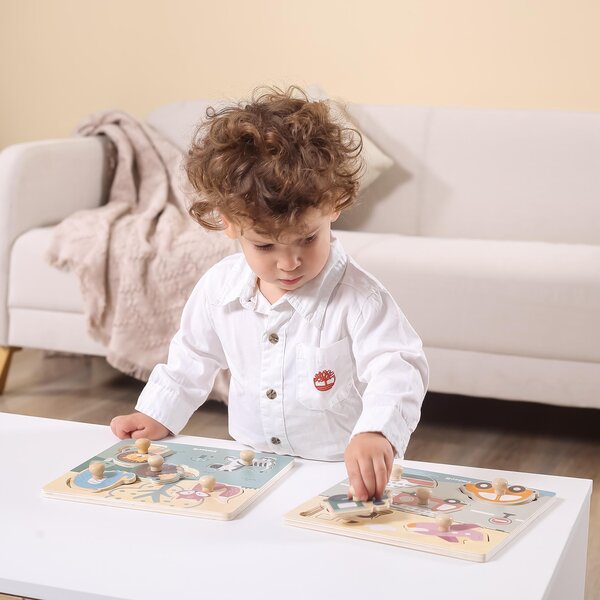 PolarB Flat Puzzle -Transportation Multicolor - PolarB