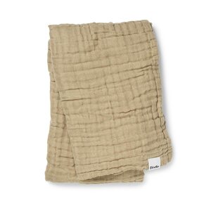 Elodie Details Crinkled Blanket 120x120cm, Pure Khaki - Elodie Details