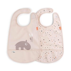 Done by Deer Bib with velcro 2-pack Ozzo Powder - Liewood