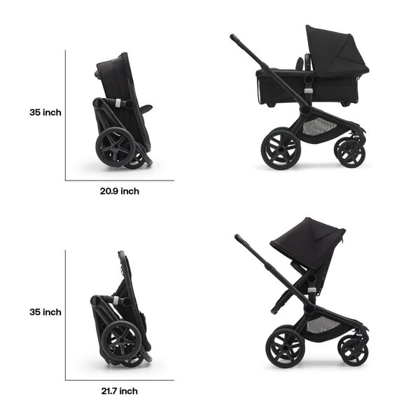 Bugaboo Fox 5 vankrikomplekt Black/Midnight Black - Bugaboo