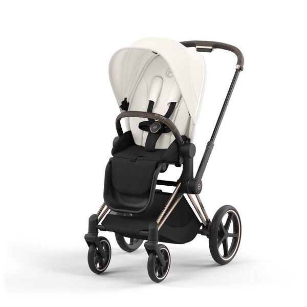 Cybex Priam V4 vežimėlio komplektas Off White + Frame Rose Gold - Cybex