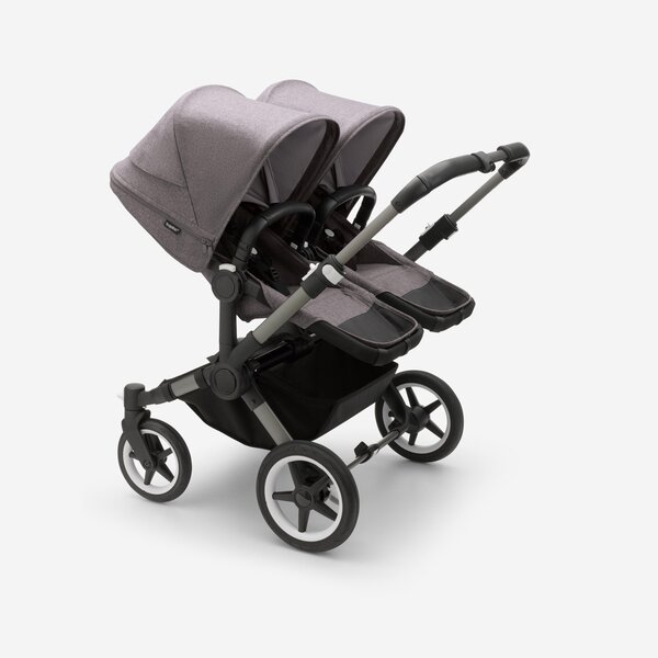 Bugaboo Donkey 5 Twin 2in1 vankrikomplekt Graphite/Grey Melange, Grey Melange - Bugaboo