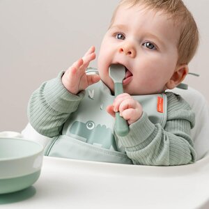 Done by Deer Foodie easy-grip baby spoon 3-pack Sand - Done by Deer