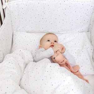 Nordbaby Bedding set 100X130cm, White dot - Nordbaby