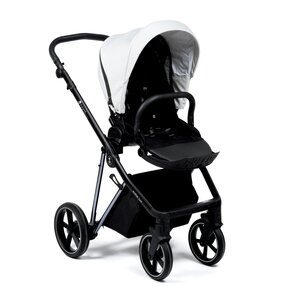 Nordbaby Active Lux vankrikomplekt Black & White, raamiga Chrome Black - Nordbaby