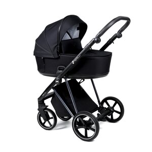 Nordbaby Active Lux vankrikomplekt Caviar Black, raamiga Chrome Black  - Nordbaby