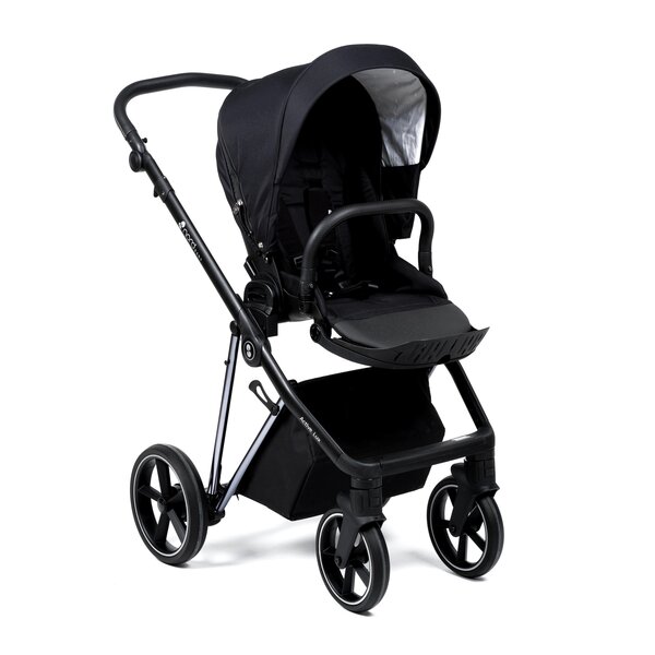 Nordbaby Active Lux stroller set Caviar Black, Chrome Black frame - Nordbaby