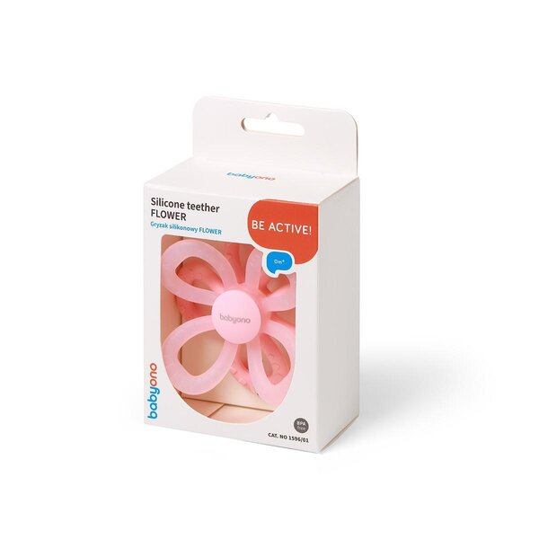 BabyOno силиконовое кольцо для прорезывания зубов Flower Pink - BabyOno