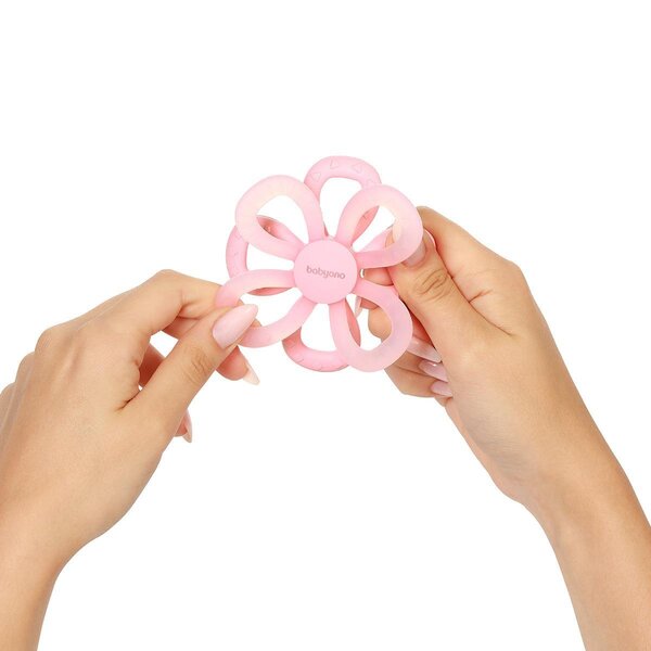 BabyOno силиконовое кольцо для прорезывания зубов Flower Pink - BabyOno