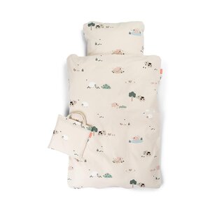 Done by Deer bedding set junior 100x140cm, Tiny farm Sand - Done by Deer