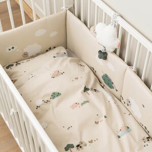 Done by Deer bedding set junior 100x140cm, Tiny farm Sand - Done by Deer