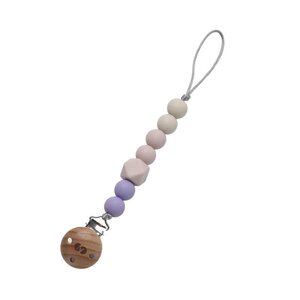 Tinynord Silicone Pacifier Clip Beige/Pink/Lavender - Tinynord