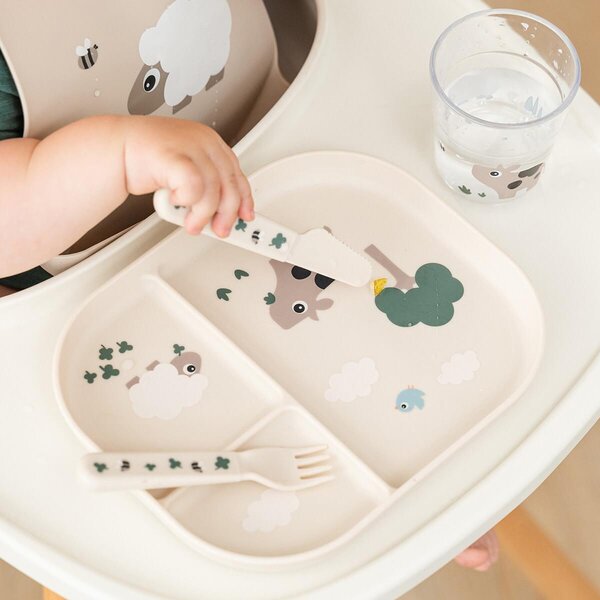 Done by Deer Foodie cutlery set Tiny farm Sand - Done by Deer