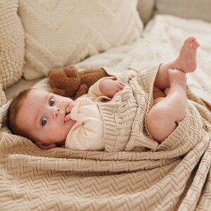 BabyOno cotton knitted blanket 75x100cm, Beige - BabyOno