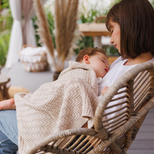 BabyOno cotton knitted blanket 75x100cm, Beige - BabyOno