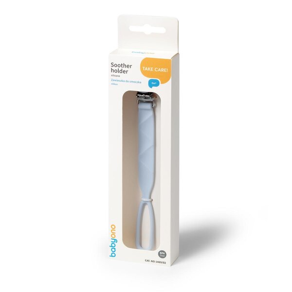 BabyOno soother clip silicone Blue - BabyOno