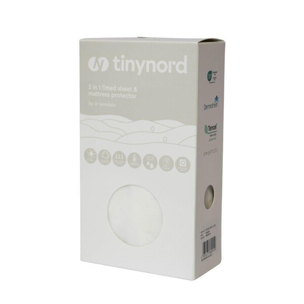 Tinynord 2in1 Fitted Sheet & Protector 60x120cm, White  - Tinynord