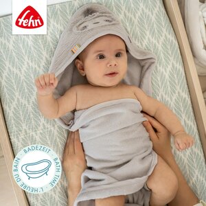 Fehn hooded bath towel 80x80cm, Sloth - Fehn