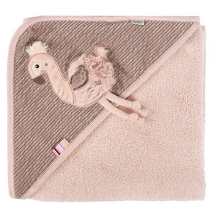 Fehn hooded bath towel 80x80cm, Flamingo - Fehn
