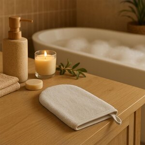 BabyOno Bamboo baby wash mitt Beige - BabyOno