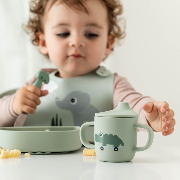 Done by Deer silicone spout cup 2-handle Playground Green - Done by Deer