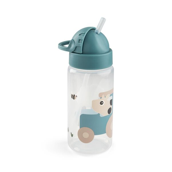 Done by Deer бутылочка с соломинкой Tiny farm 350 ml Blue - Done by Deer