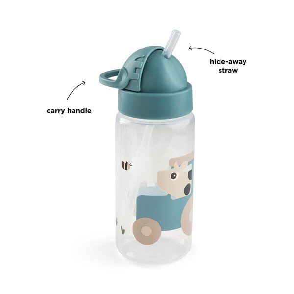 Done by Deer бутылочка с соломинкой Tiny farm 350 ml Blue - Done by Deer