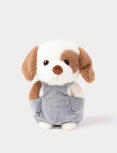 Teddykompaniet soft toy Dog with Dungarees White - Teddykompaniet