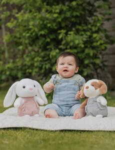 Teddykompaniet soft toy Dog with Dungarees White - Teddykompaniet