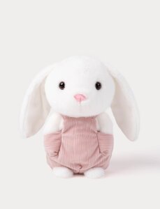 Teddykompaniet soft toy Bunny with Dungarees White - Teddykompaniet