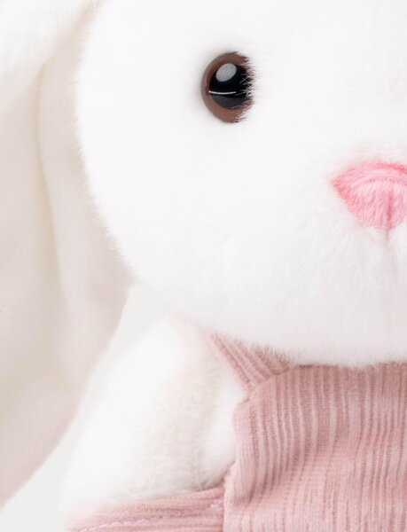Teddykompaniet soft toy 22cm, Bunny with Dungarees White - Teddykompaniet