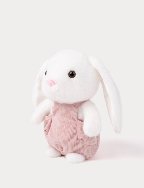 Teddykompaniet soft toy 22cm, Bunny with Dungarees White - Teddykompaniet