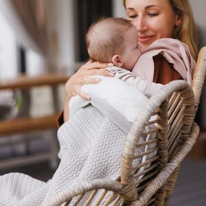 BabyOno cotton blanket with fleecing lining 75x100cm Grey - BabyOno