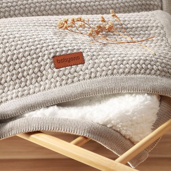 BabyOno cotton blanket with fleecing lining 75x100cm Grey - BabyOno