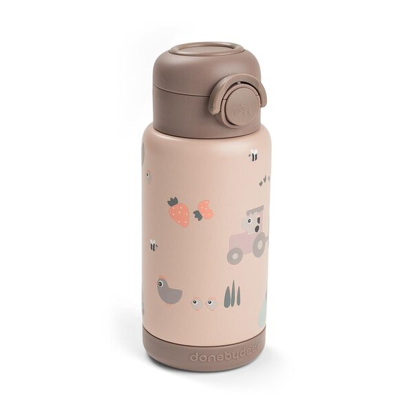 Done by Deer Insulated straw bottle Tiny farm 340ml Powder - Done by Deer