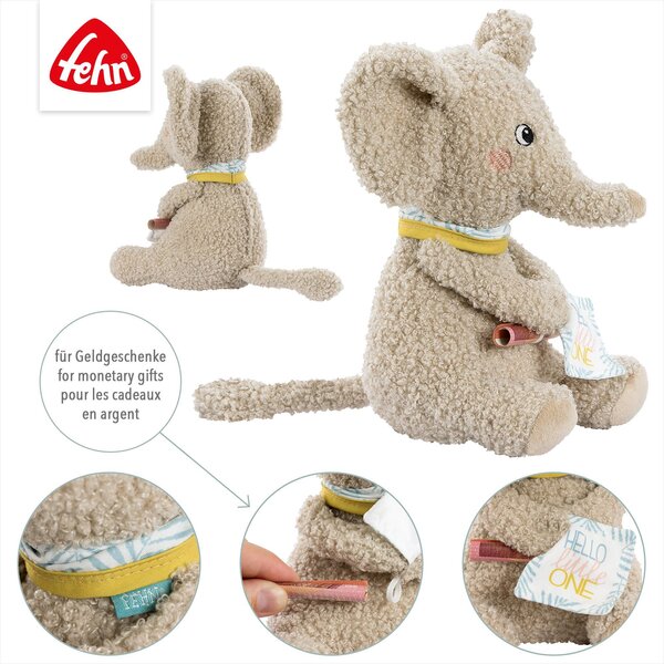 Fehn soft toy Elephant „Hello little One" Beige - Fehn