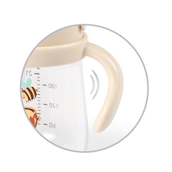 BabyOno Sippy cup with weighted straw 270ml, Beige - BabyOno