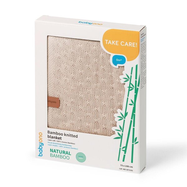BabyOno kootud bambustekk 75x100cm, Beige - BabyOno