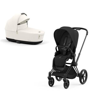 Cybex Priam V4 kомплект коляски Off White-Sepia Black, Frame Matt Black - Cybex